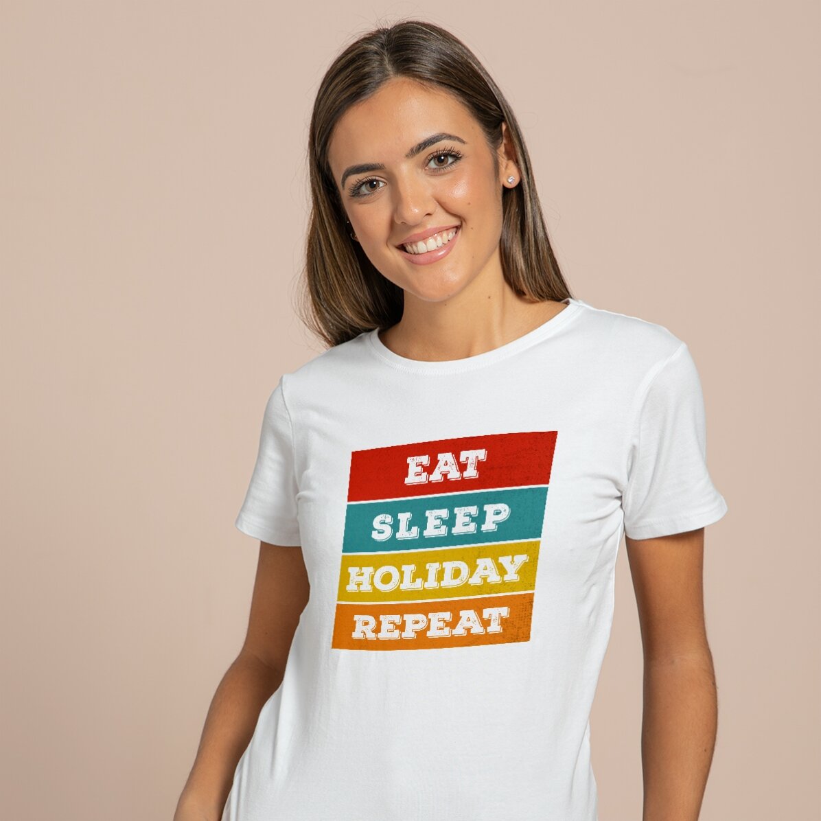 T-shirt met eigen tekst - Eat. Sleep...