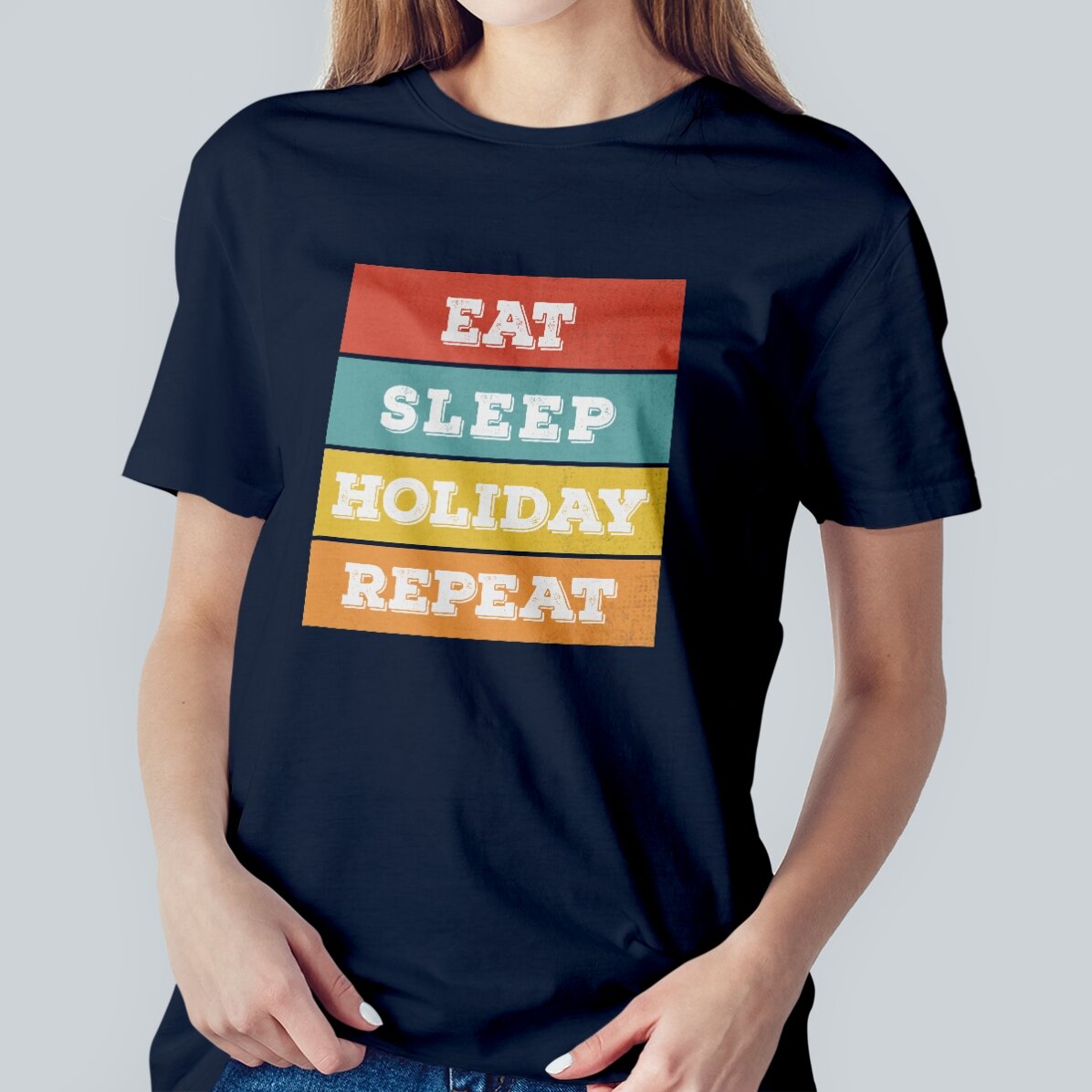 T-shirt met eigen tekst - Eat. Sleep...