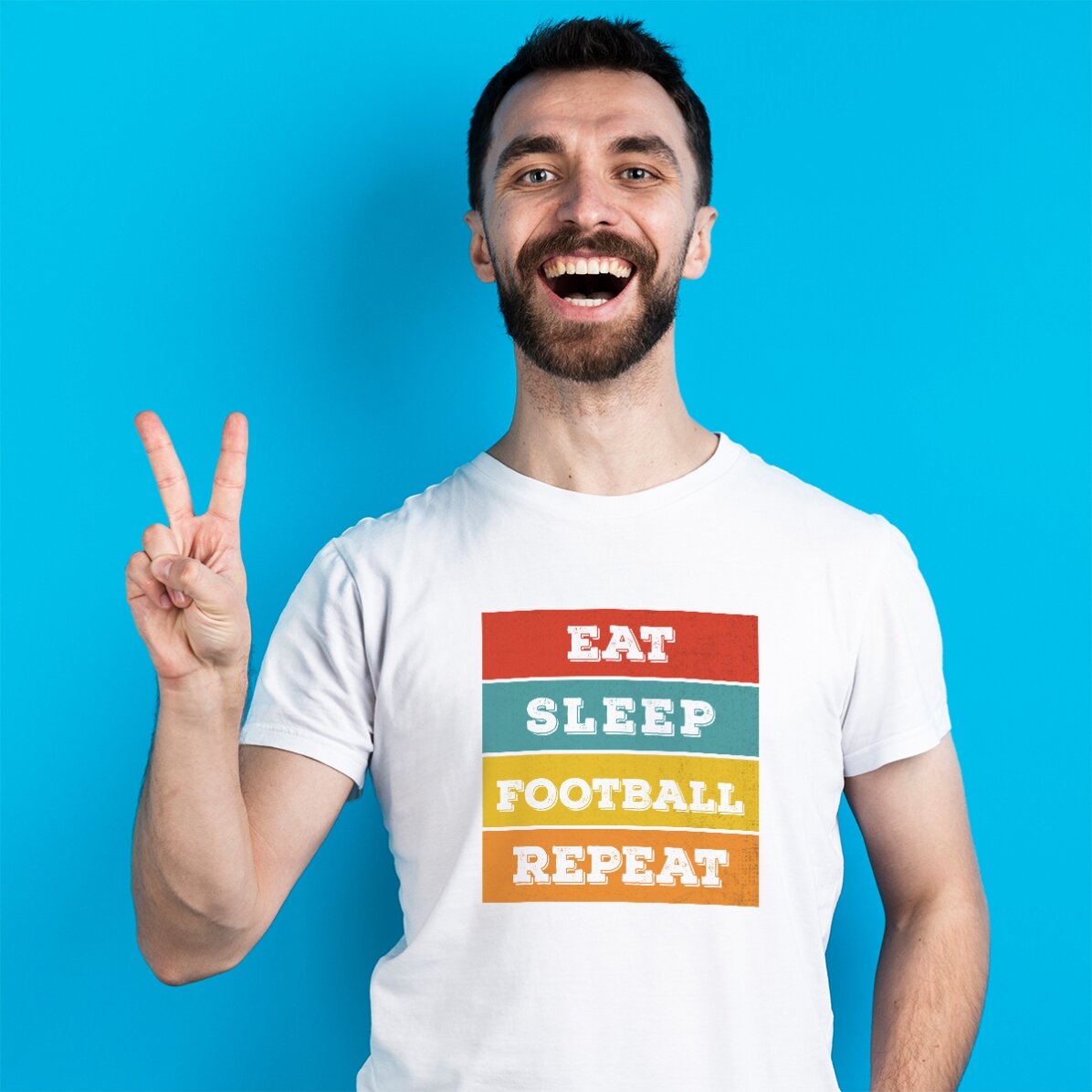T-shirt met eigen tekst - Eat. Sleep...