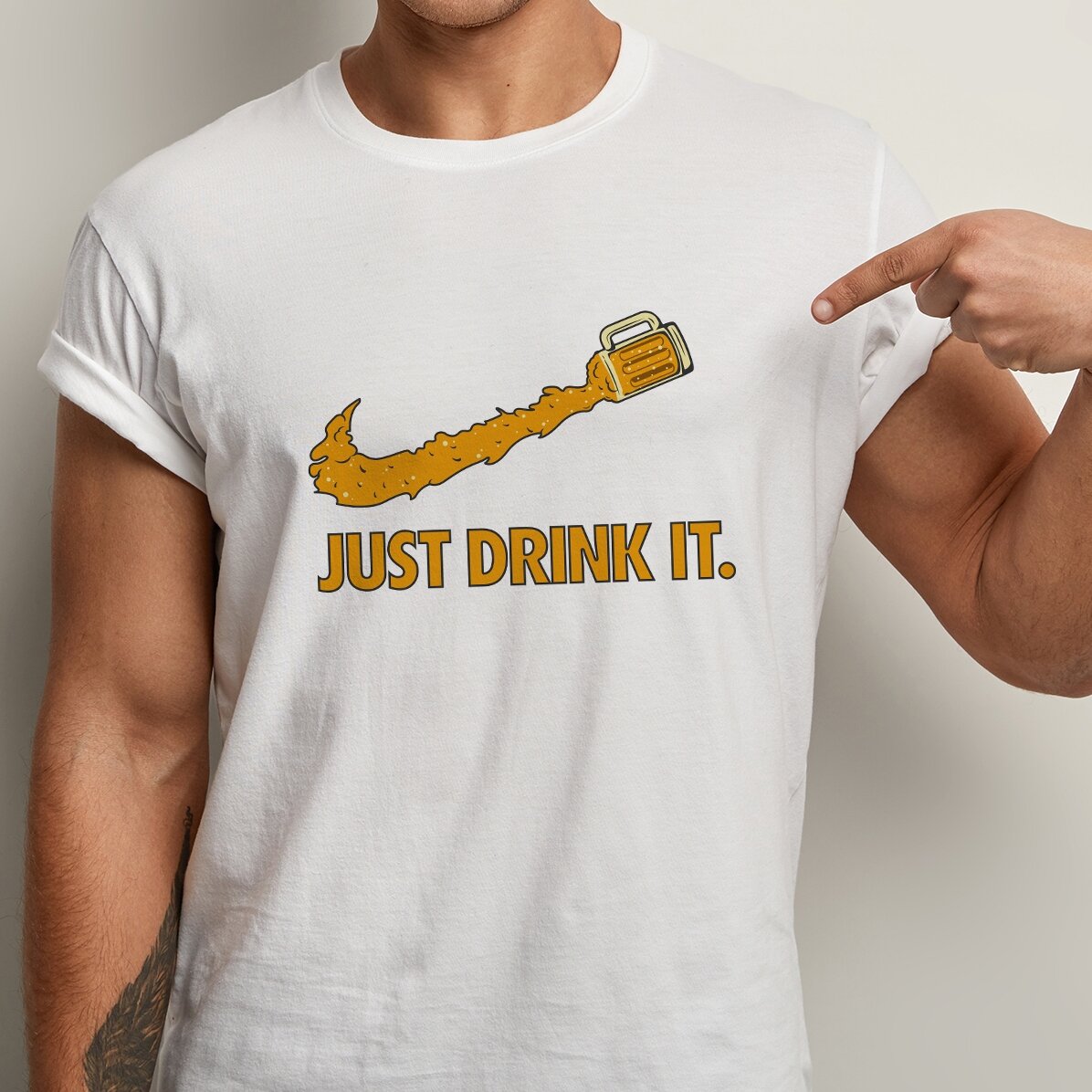 T-shirt personnalisé avec inscription - « Just drink it »