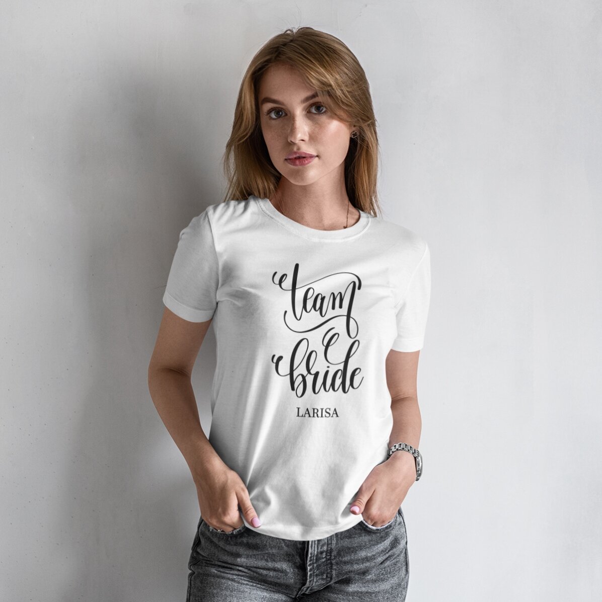 T-shirt personnalisé avec un message pour les futures mariées - Team Bride