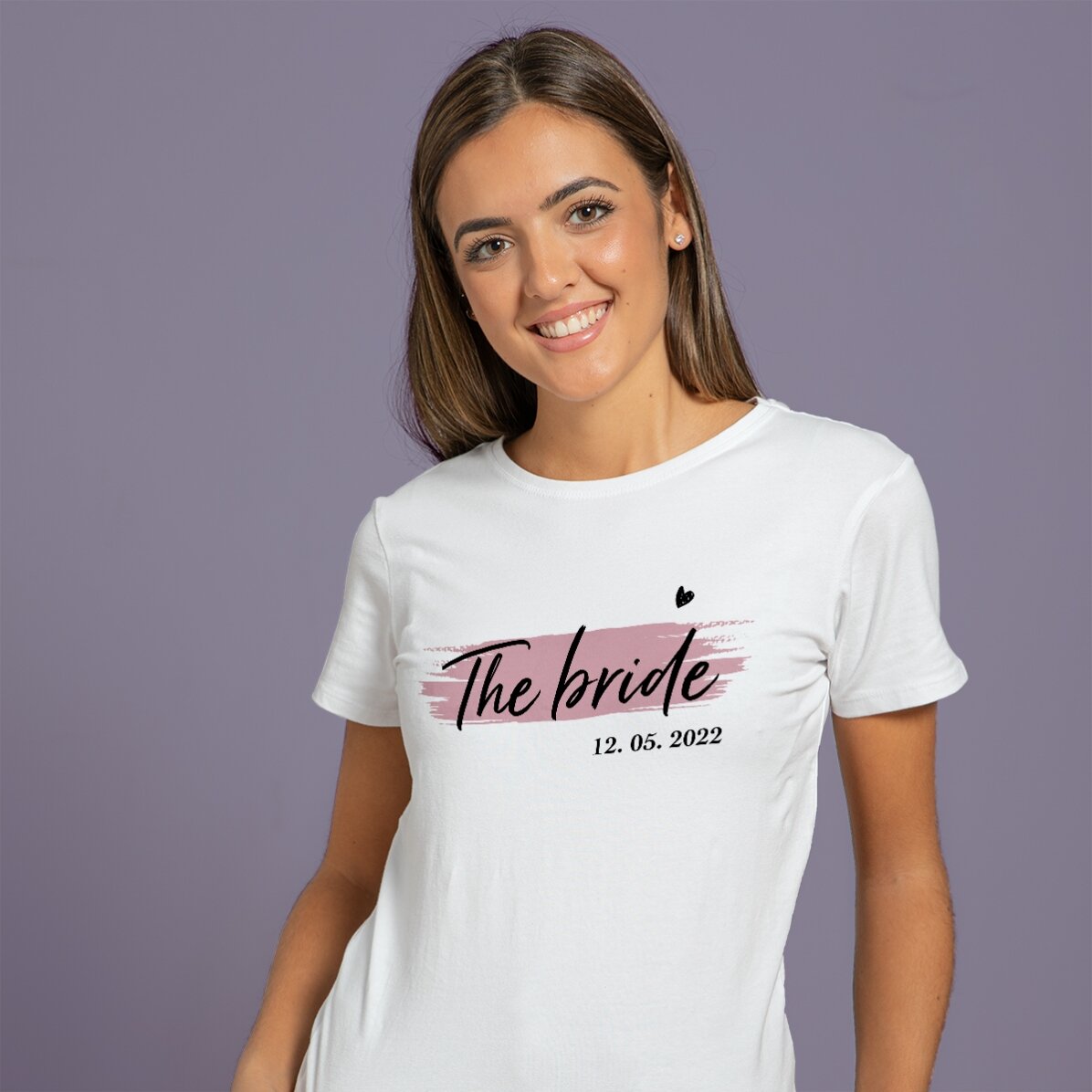 T-shirt met gepersonaliseerde tekst voor de bruid en de bruidsmeisjes