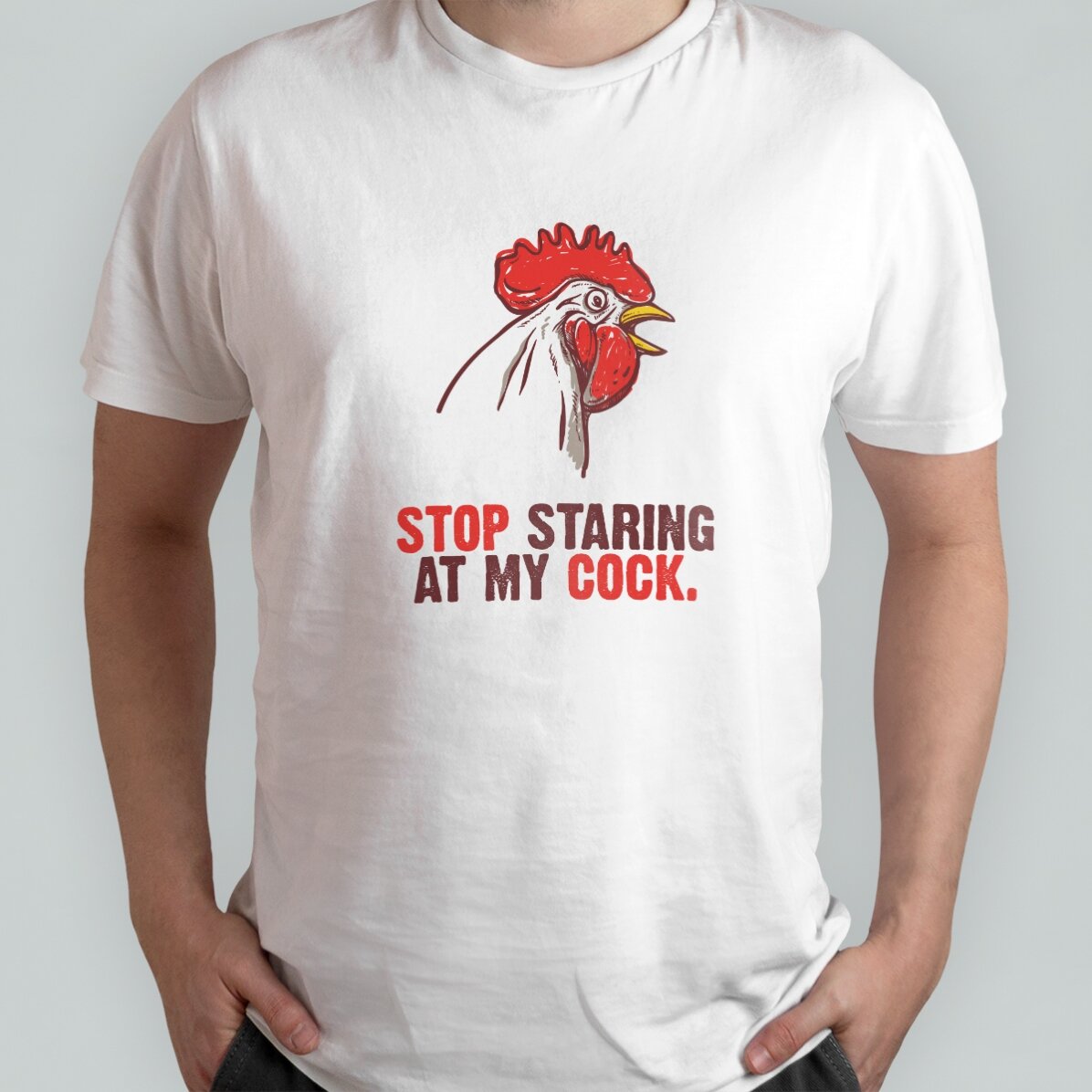 T-shirt personnalisé avec le texte « Stop staring »