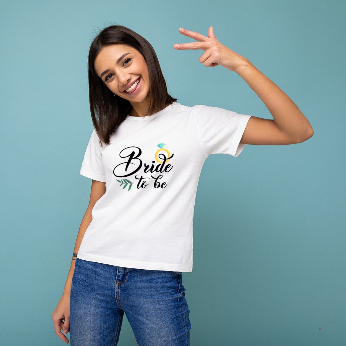 Gepersonaliseerd katoenen T-shirt voor de aanstaande bruid