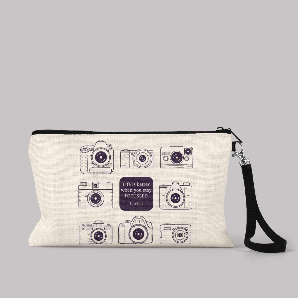 Op maat gemaakte accessoirekit met tekst voor de fotograaf