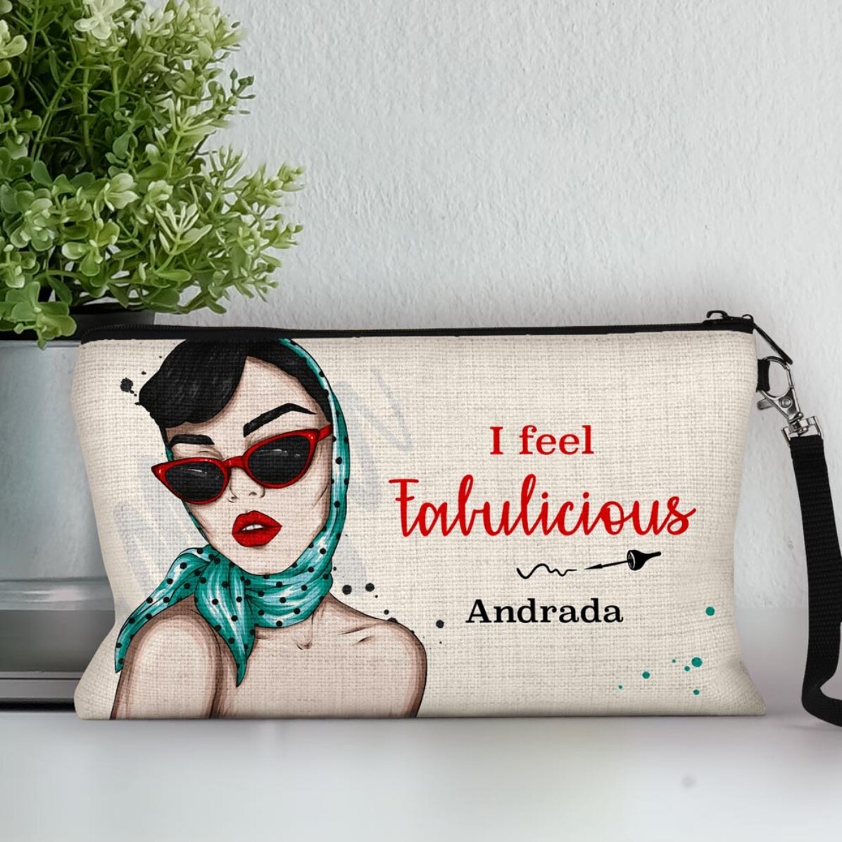 Gepersonaliseerde make-upset met de tekst ‘I feel Fabulicious’