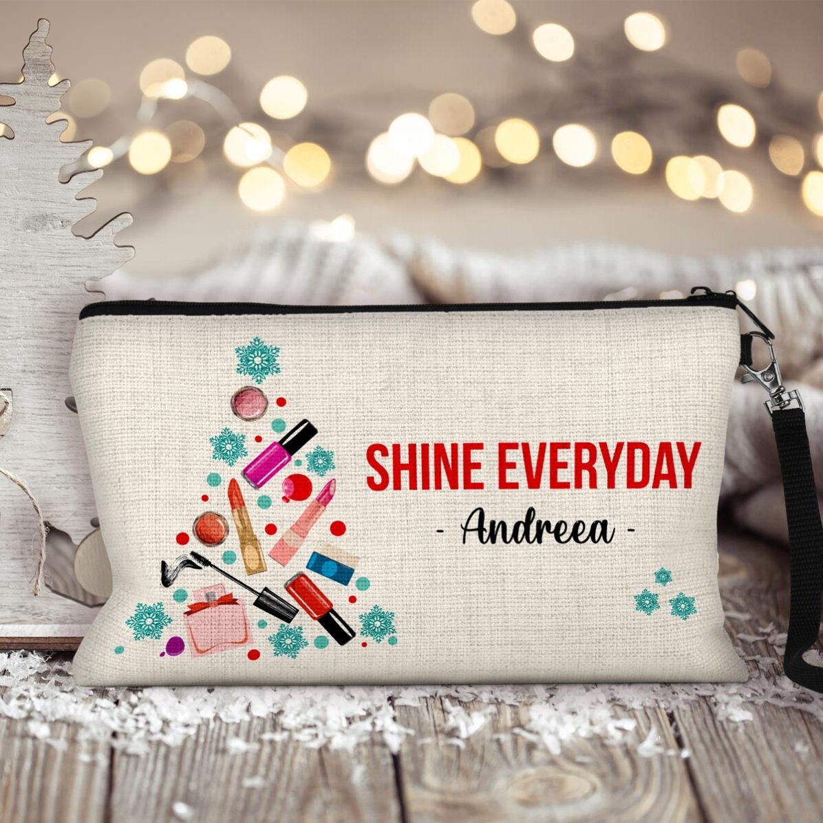 Gepersonaliseerde make-upset met tekst voor Kerstmis