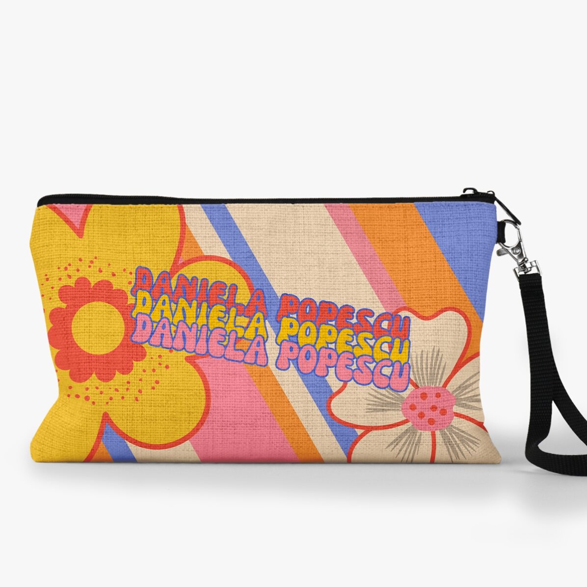 Gepersonaliseerde kinderset met tekst - Retro flowers