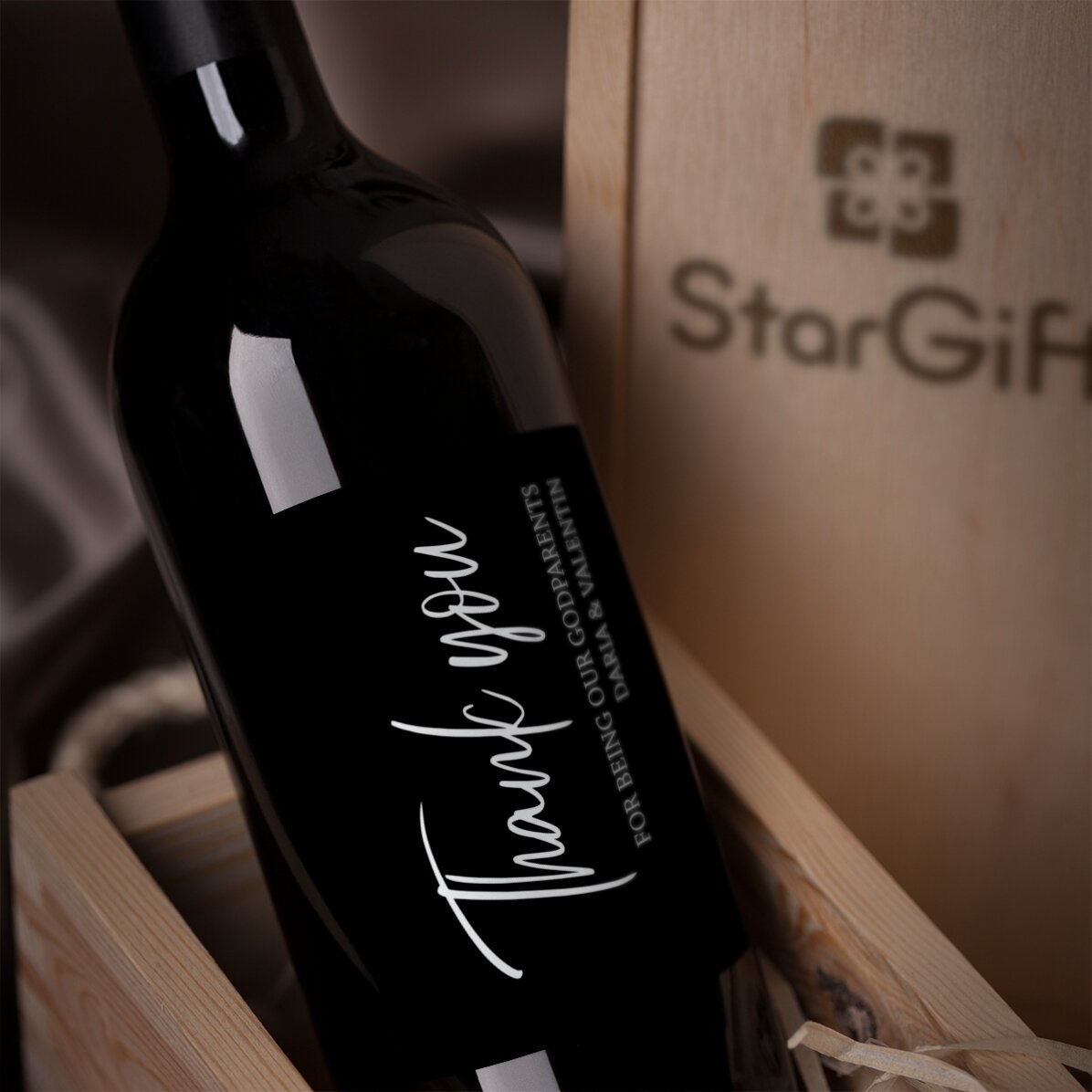 Vin personnalisé avec un message - Merci !