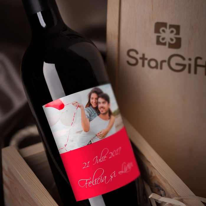 Vin personnalisé avec une photo pour un mariage