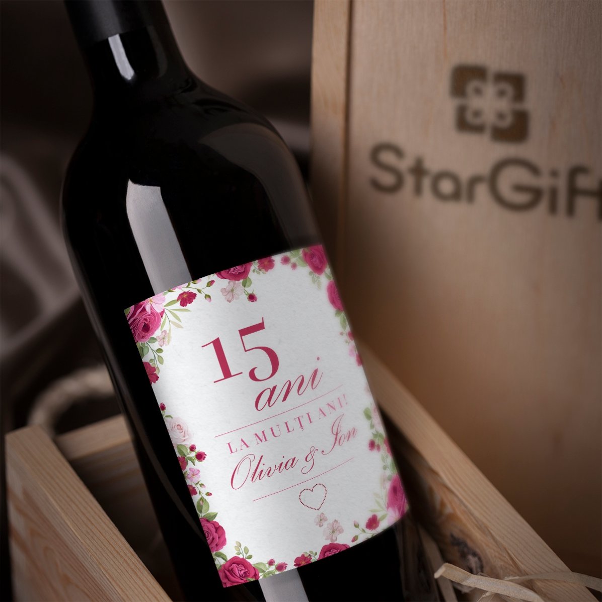 Vin personnalisé avec un message - Ensemble