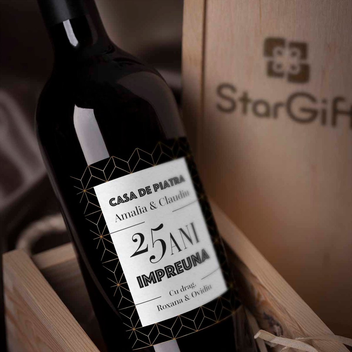 Vin personnalisé avec un message - Anniversaire