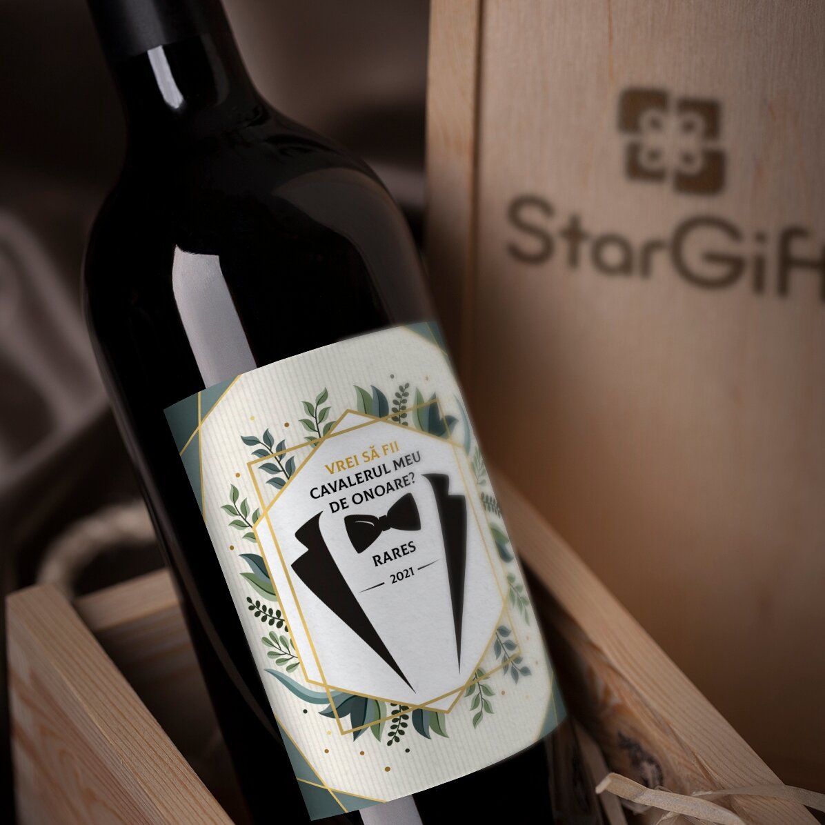 Wijn met gepersonaliseerde tekst - Will you be my groomsman?