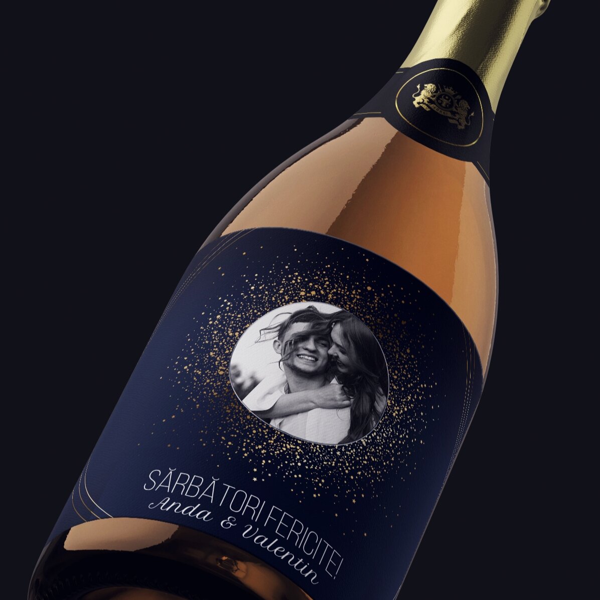Vin mousseux personnalisé avec texte et photo - Sparks of Joy